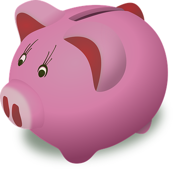 A Pink Piggy Bank With A Black Background