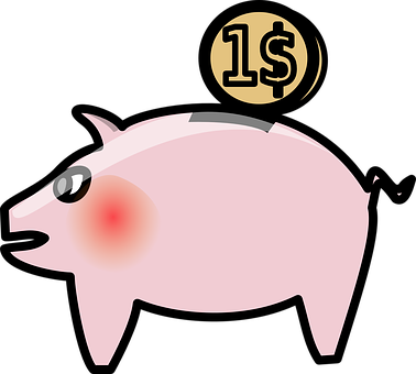 A Piggy Bank With A Coin And A Coin