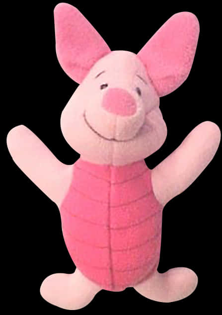 A Pink Stuffed Animal With A Black Background