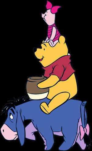 Cartoon Of A Winnie The Pooh Riding A Horse