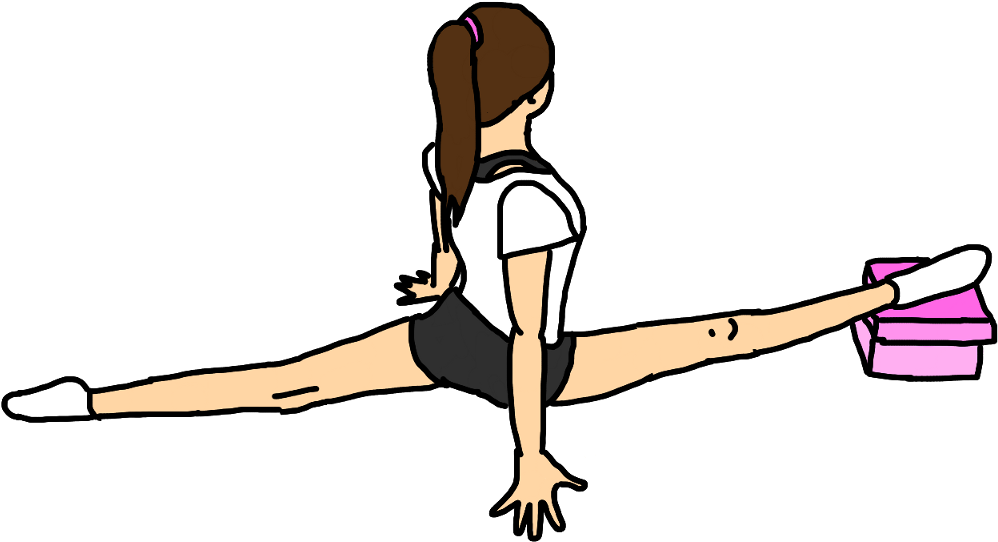 A Cartoon Of A Girl Doing A Split