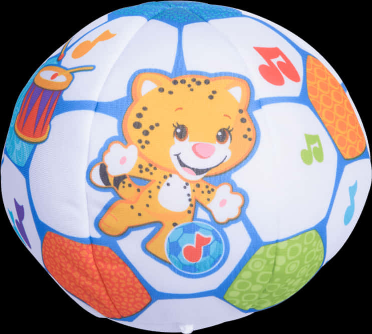 A Ball With A Cartoon Leopard On It