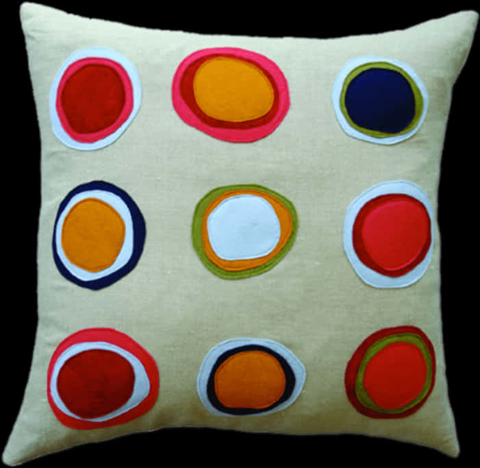 A Pillow With Colorful Circles On It