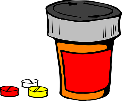 A Cartoon Of A Pill Bottle