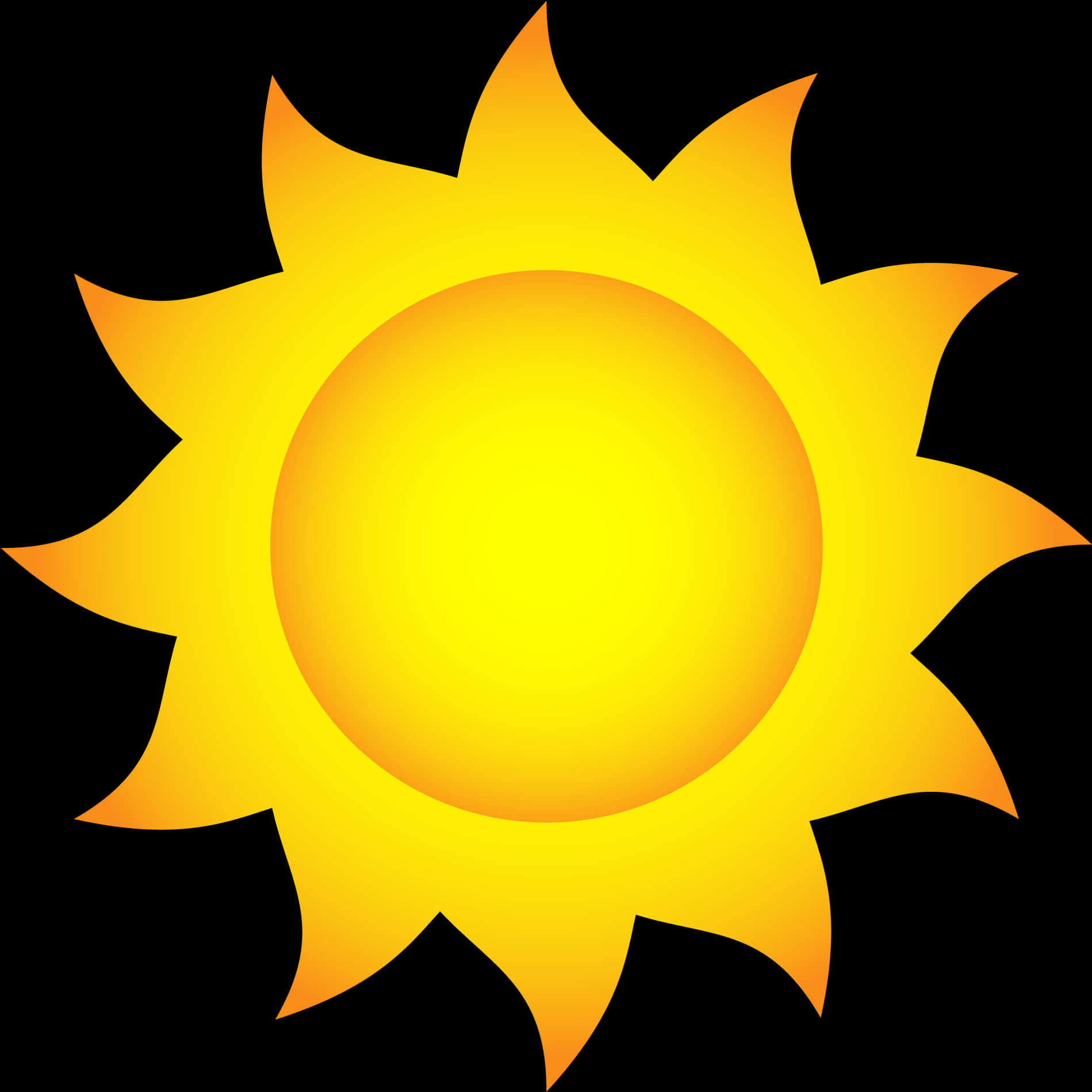 A Yellow Sun With Black Background