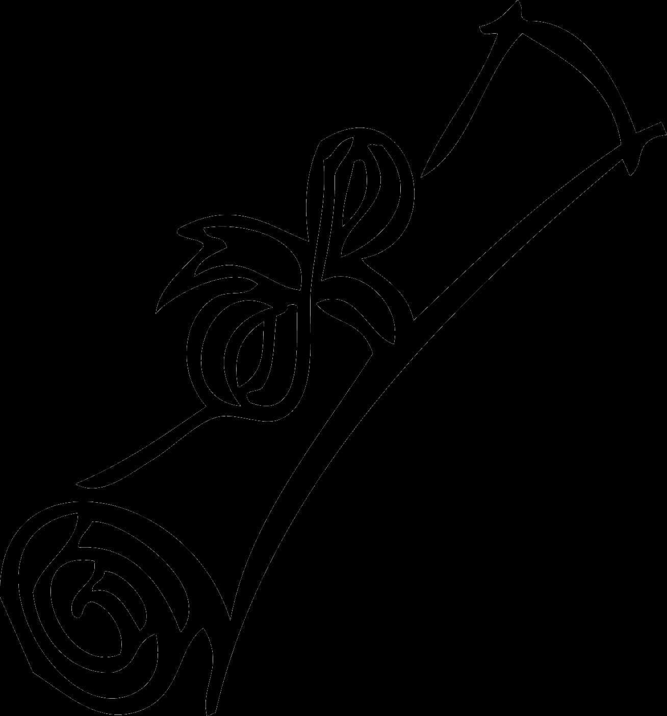A Black Outline Of A Musical Instrument