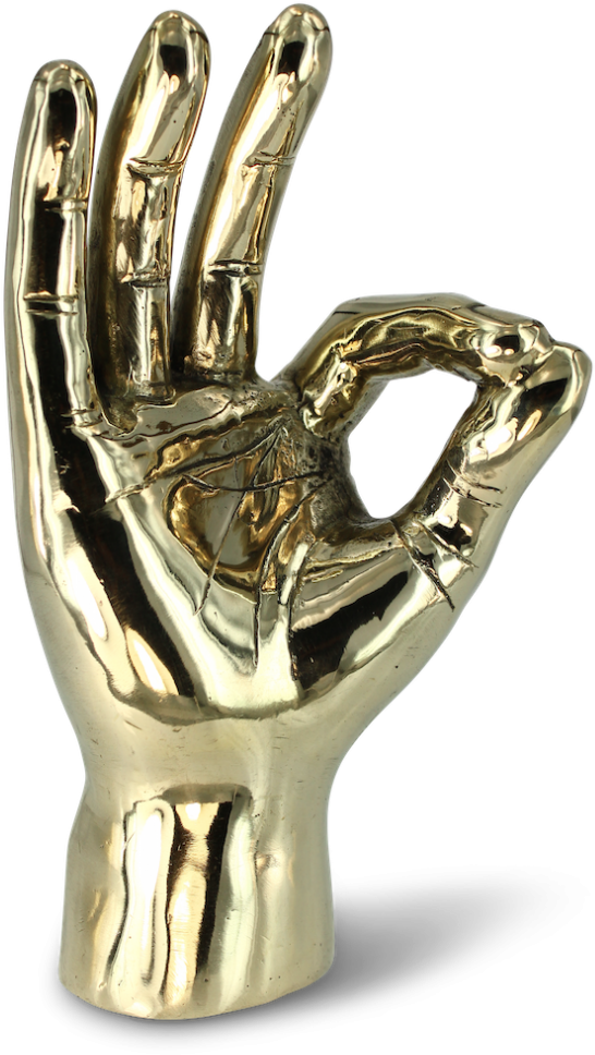 A Gold Hand With A Black Background