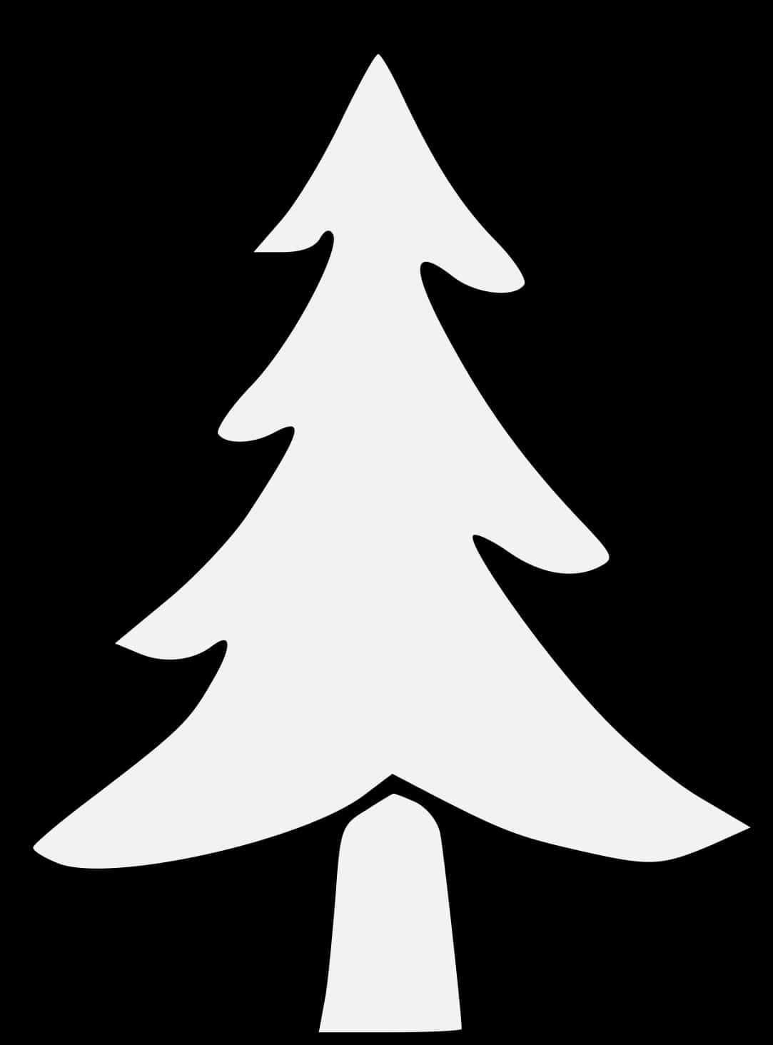 A White Tree On A Black Background