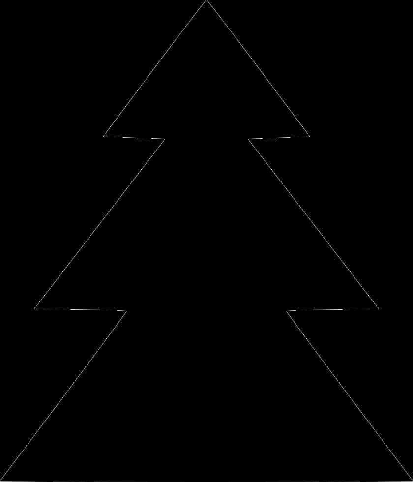 A Black And White Image Of A Christmas Tree
