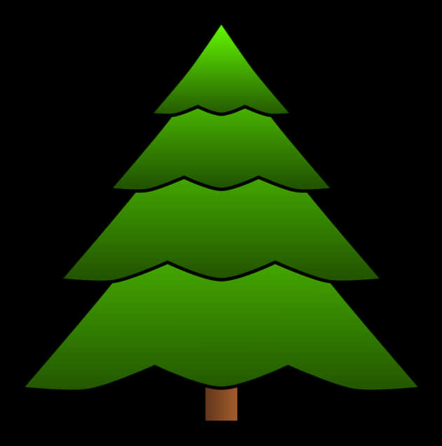 A Green Tree With A Black Background