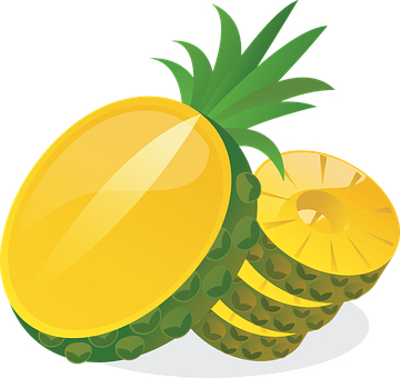 A Sliced Pineapple On A Plate