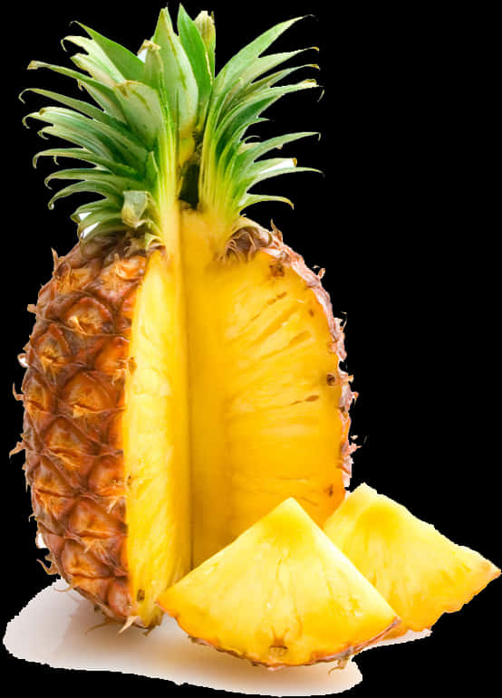 A Pineapple Cut In Half
