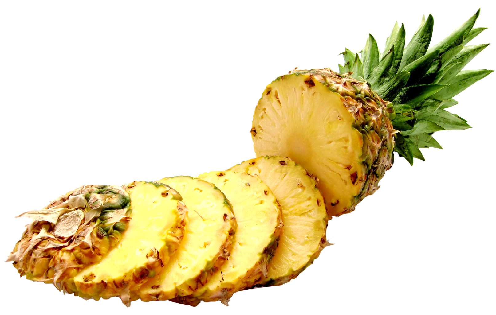 A Sliced Pineapple On A Black Background