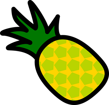 A Yellow And Green Pineapple With Green Leaves