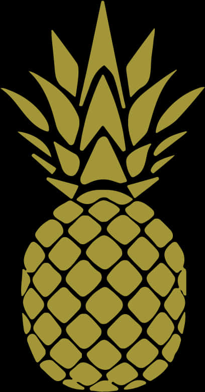 A Yellow Pineapple With Black Background