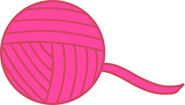 A Pink Ball Of Yarn With A Black Background