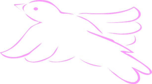 A Pink Outline Of A Bird