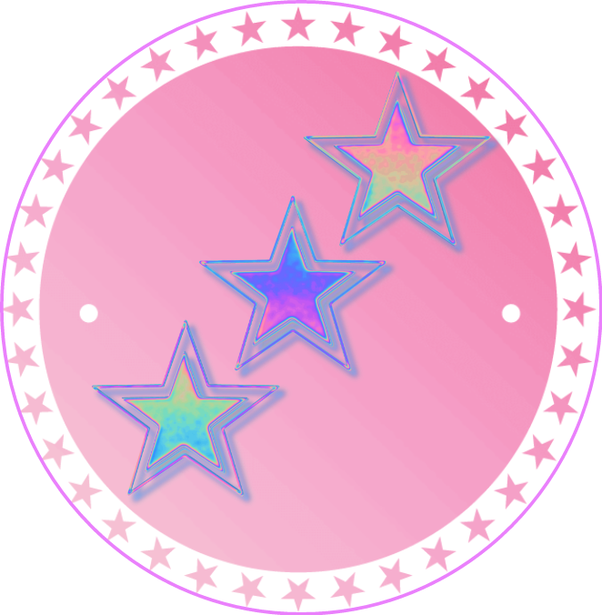 A Pink Circle With Stars