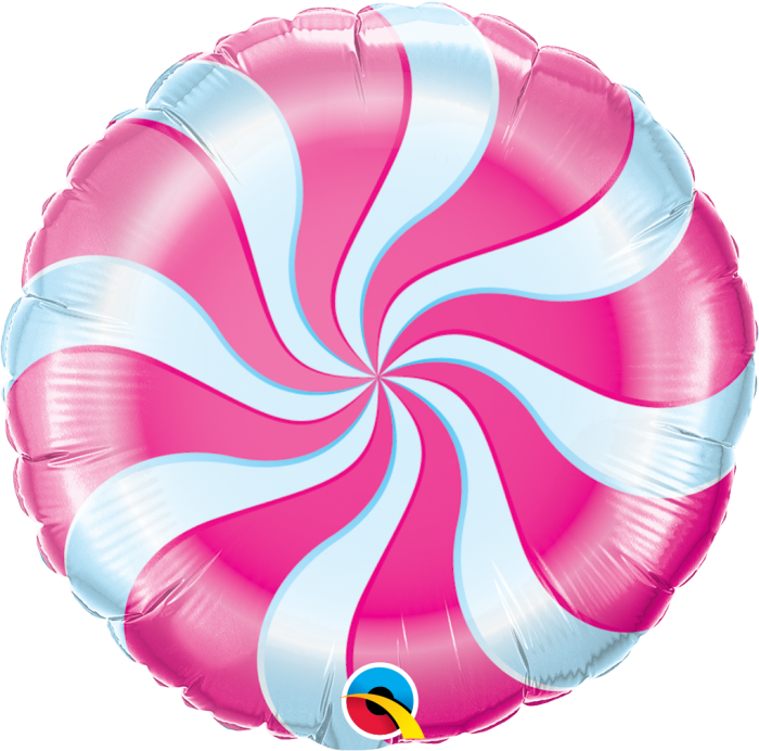 A Pink And White Swirly Balloon