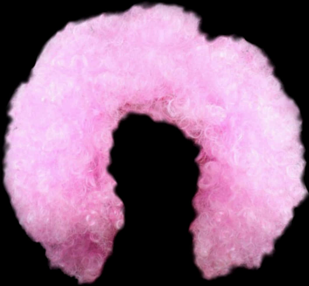 A Pink Wig On A Black Background