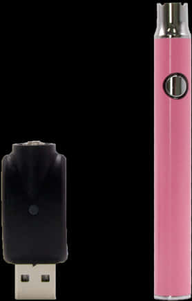 A Pink And Black Electronic Cigarette