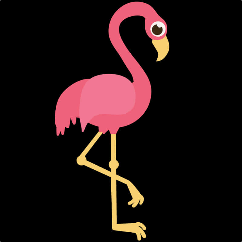 A Cartoon Of A Pink Flamingo