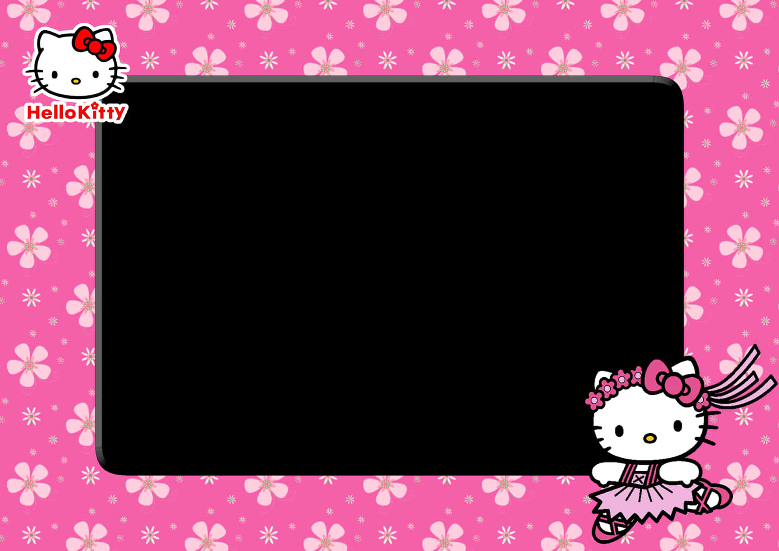 Pink Floral Hello Kitty Frame