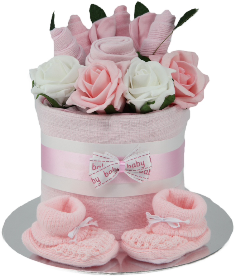 Pink Flower Bouquet Png , Png Download - Flower Bouquet Baby Cake, Transparent Png