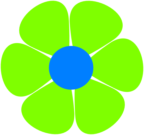 A Green And Blue Flower
