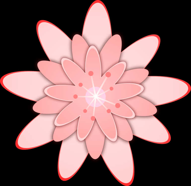 A Pink Flower With White Petals