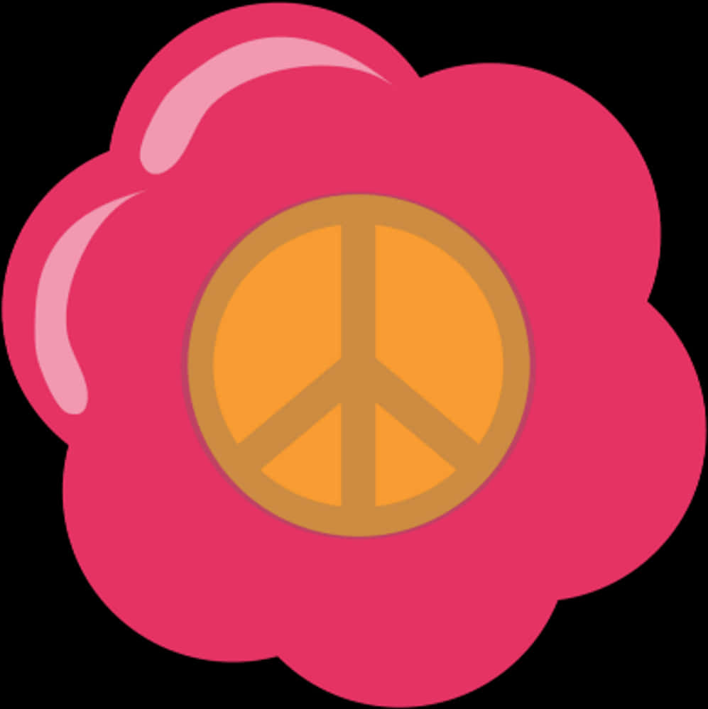 Pink Flower Peace Symbol