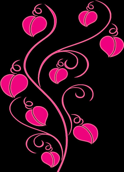Pink Flower Swirl Art Png, Transparent Png