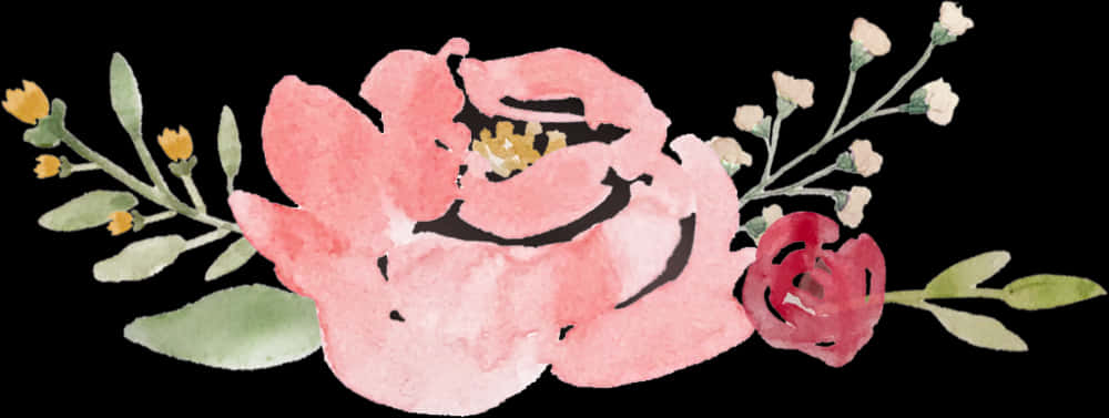 A Watercolor Painting Of A Flower