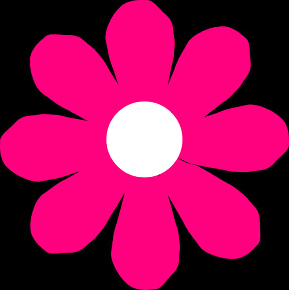 A Pink Flower With A White Center