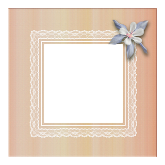 A Square Photo Frame With A Flower