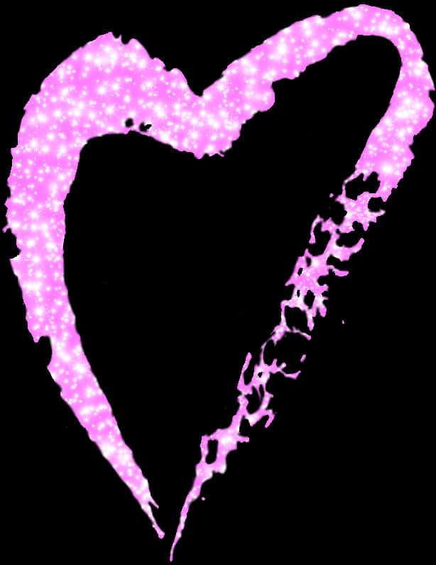 A Pink Heart With White Lights