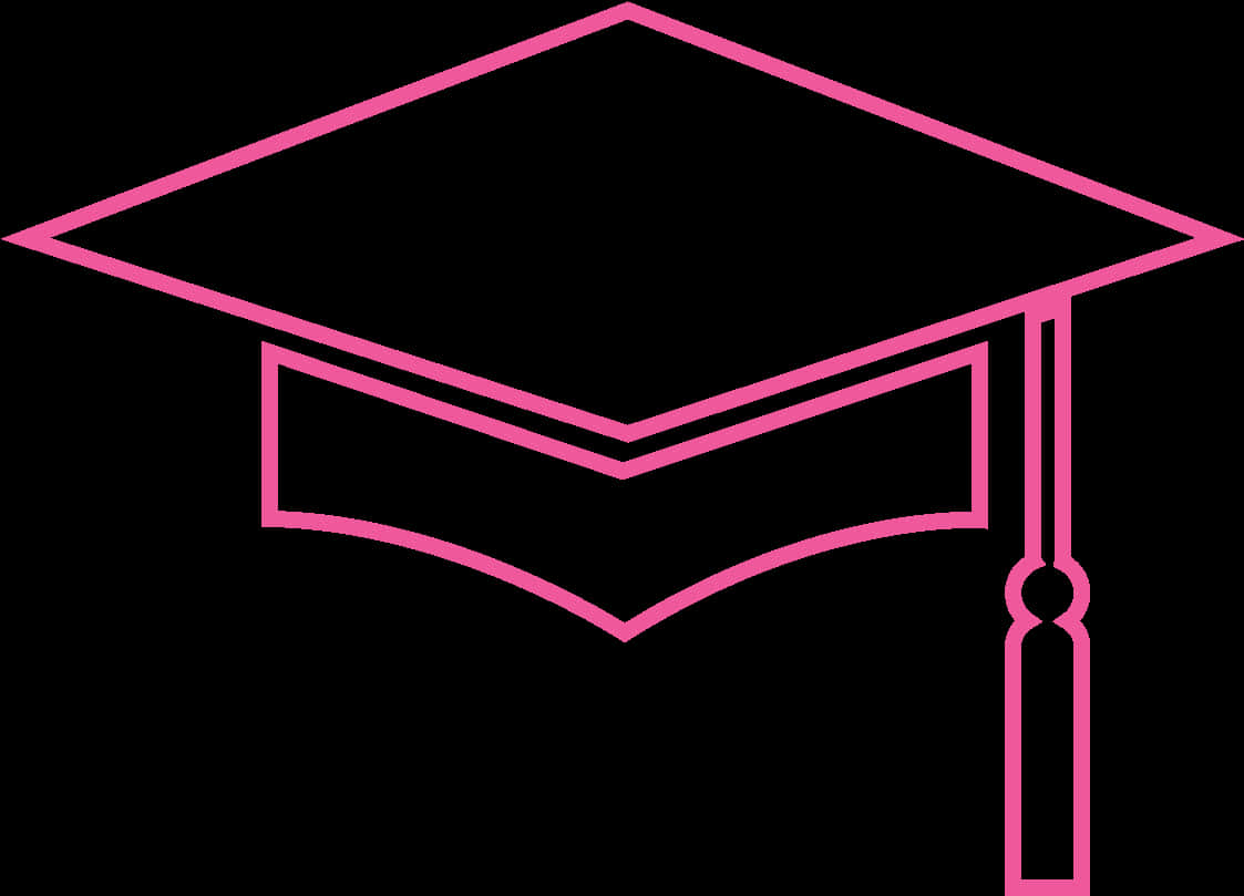 A Black And Pink Graduation Cap