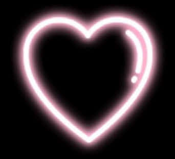 A Pink Neon Heart On A Black Background
