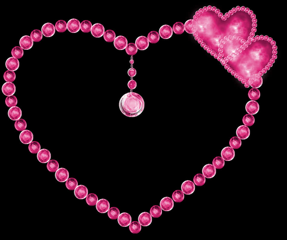 A Heart Made Of Pink Beads