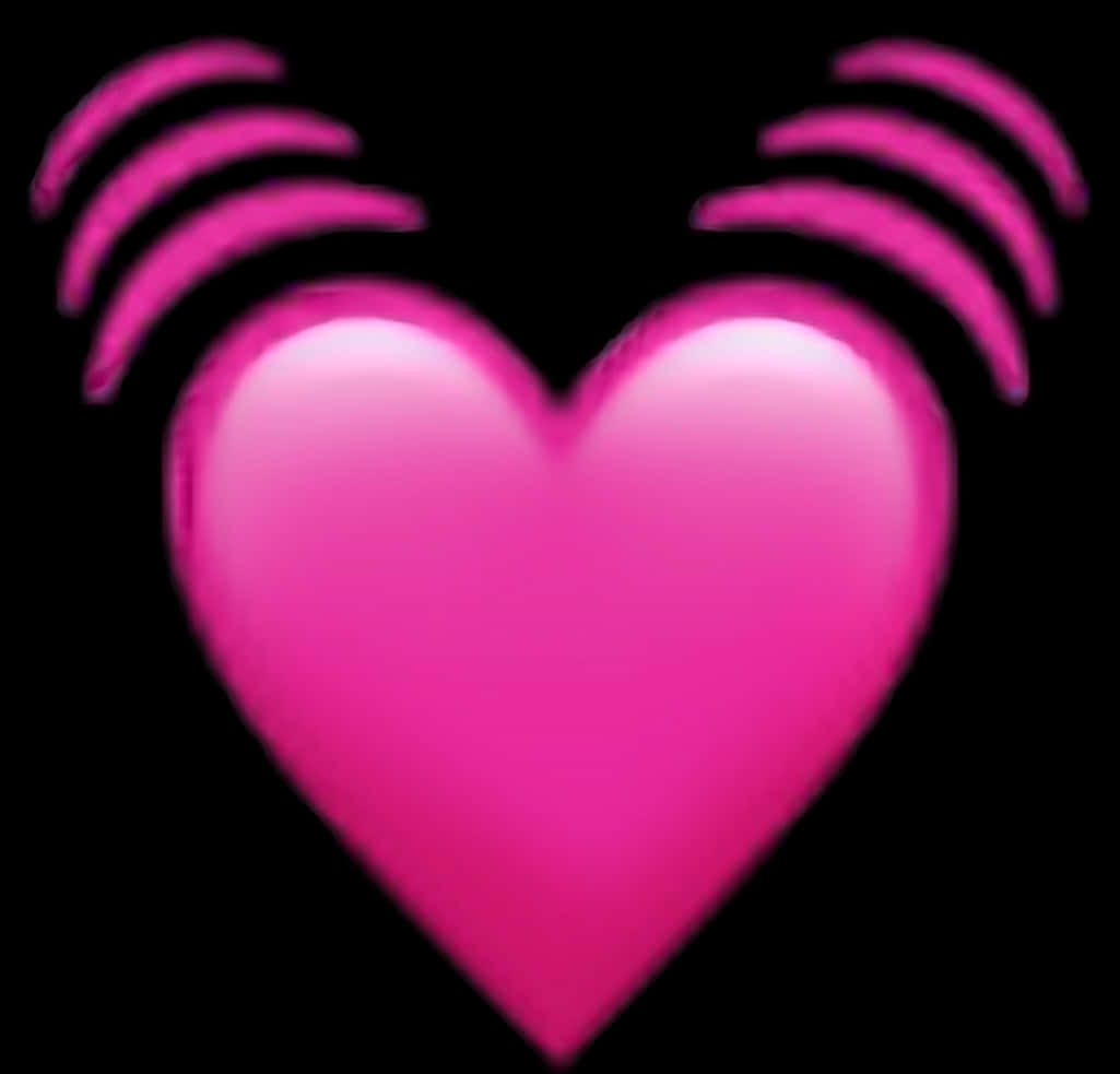 A Pink Heart With Waves