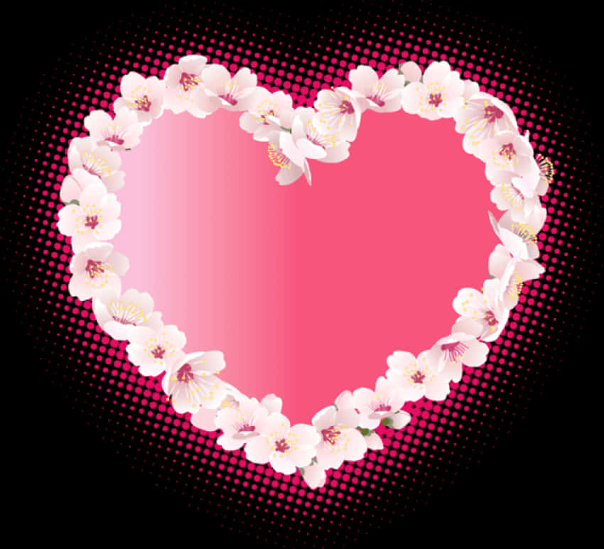 A Heart Shaped Pink And White Flowers