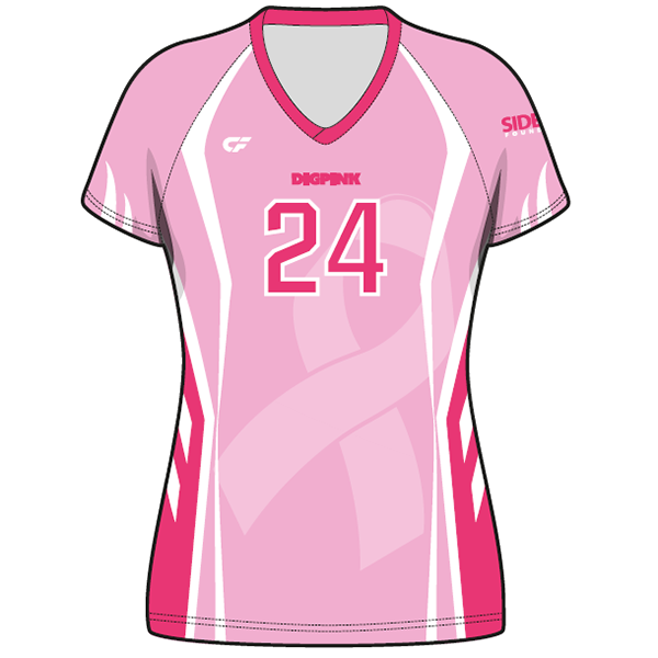 A Pink And White Sports Shirt