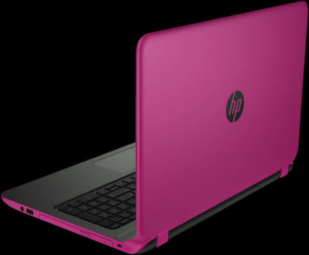 A Pink Laptop With Black Background