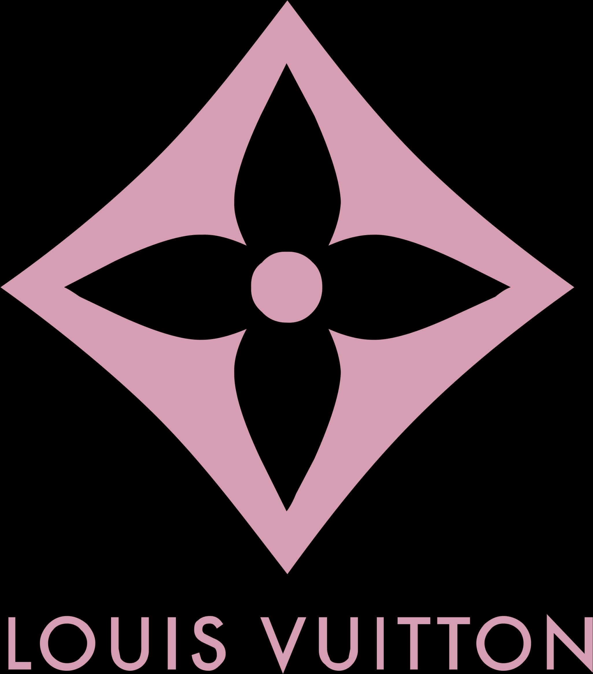 Pink Louis Vuitton Logo And Flower