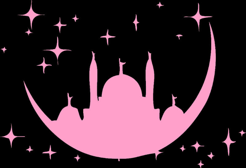 A Pink Silhouette Of A City