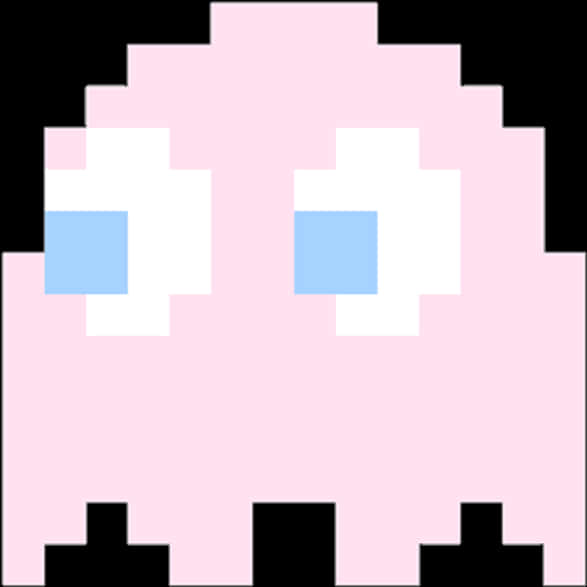 Pink Pacman Ghost