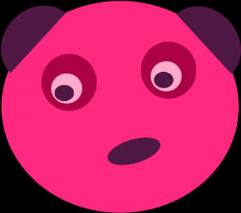A Pink Face With Purple Ears And A Black Background