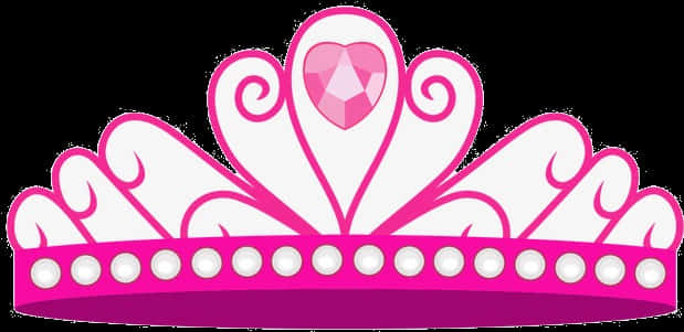 Pink Princess Crown With Heart Crystal