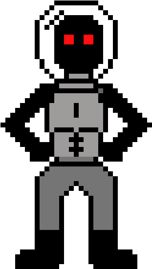 A Pixelated Image Of A Robot