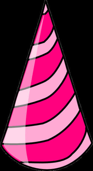 A Pink And White Striped Cone
